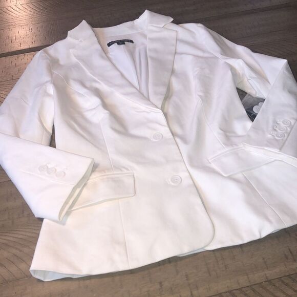 BP Crisp look 👀 Stretch spandex cotton jacket Pockets Bright White Xtra buttons - Picture 12 of 17